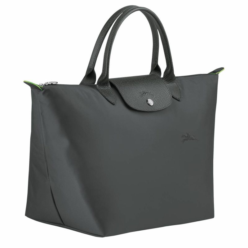 Longchamp Graphite Women Le Pliage Green M Handbag Graphite - Recycled Canvas Handbags - Image 2