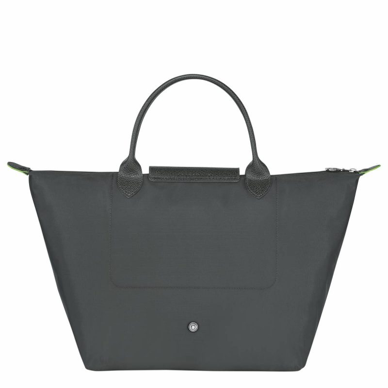 Longchamp Graphite Women Le Pliage Green M Handbag Graphite - Recycled Canvas Handbags - Image 3