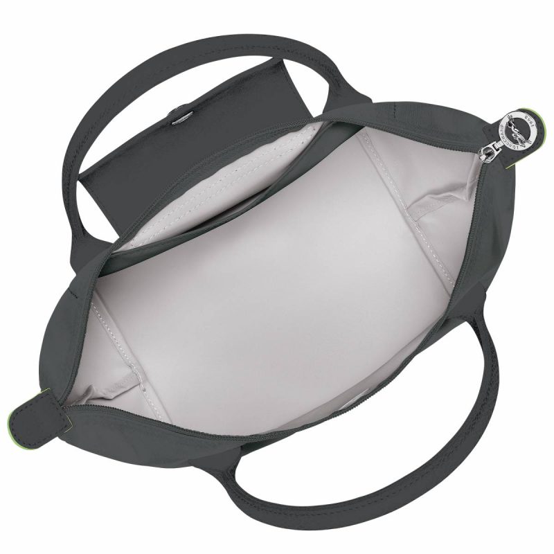Longchamp Graphite Women Le Pliage Green M Handbag Graphite - Recycled Canvas Handbags - Image 4