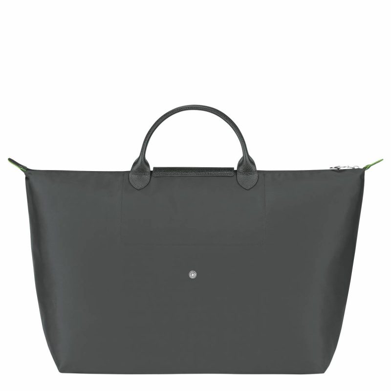 Longchamp Graphite Women Travel Bags Le Pliage Green L Travel Bag Graphite - Recycled Canvas - Image 3