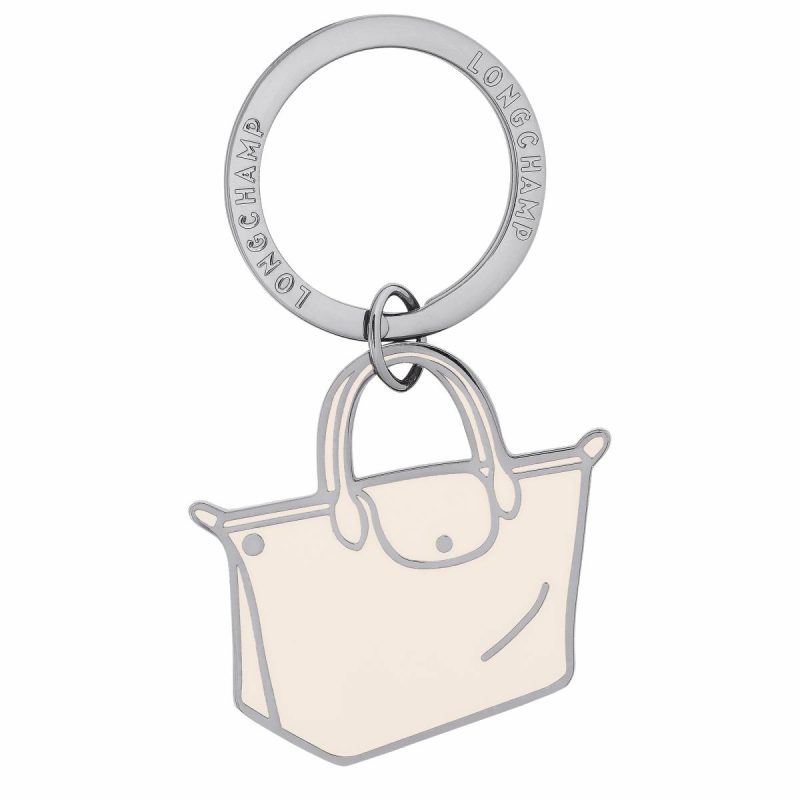 Longchamp Keyrings Le Pliage Key Rings Ecru - Metal Ecru Women