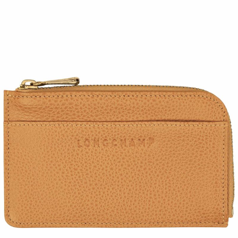 Longchamp Le Foulonné Card Holder Walnut - Leather Women Walnut Cardholders & Coin Purses