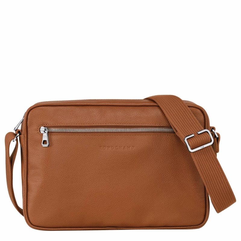 Longchamp Le Foulonné M Camera Bag Caramel - Leather Leather Bags Caramel Men