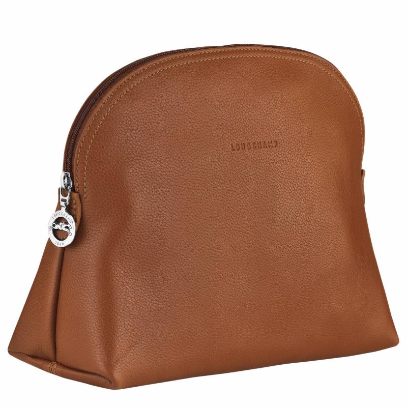 Longchamp Le Foulonné Toiletry Case Caramel - Leather Caramel Toiletry Bags Women - Image 2