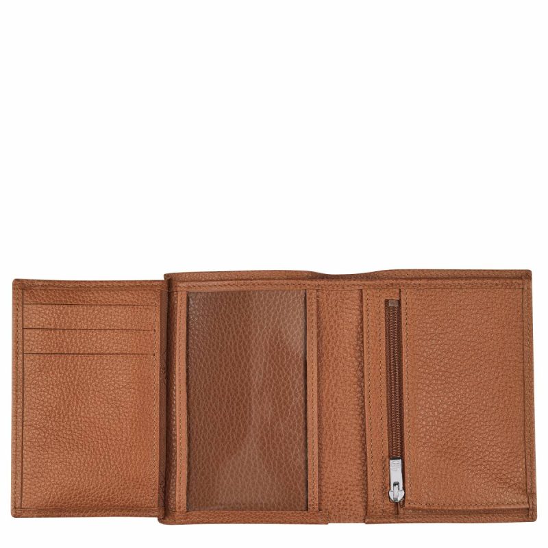 Longchamp Le Foulonné Wallet Caramel - Leather Caramel Women Wallets - Image 2