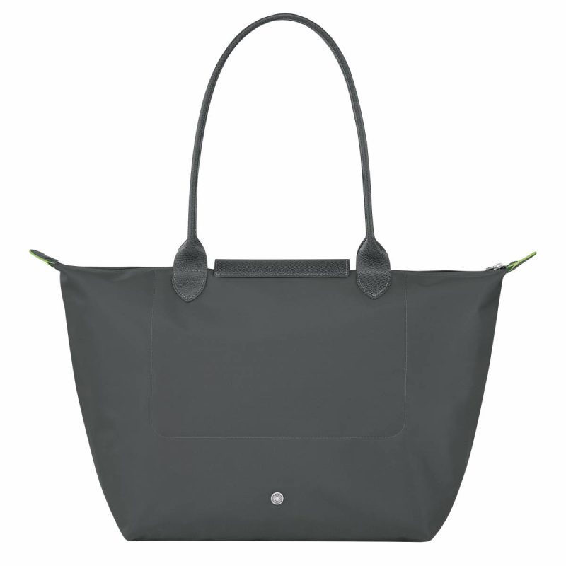 Longchamp Le Pliage Green L Tote Bag Graphite - Recycled Canvas Graphite Women Shoulder Bags - Image 3