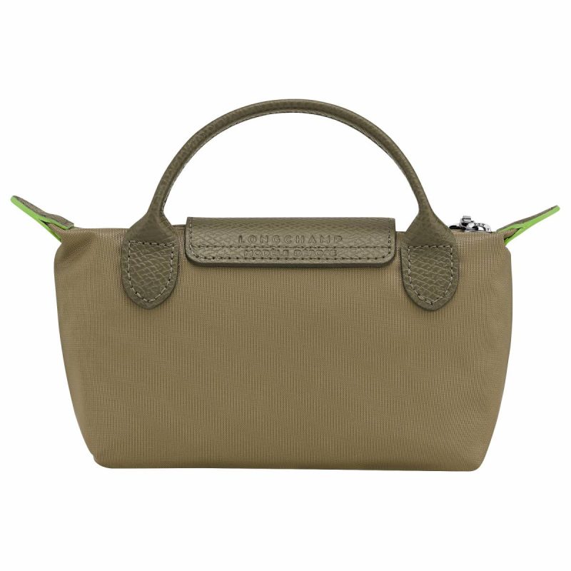 Longchamp Le Pliage Green Pouch With Handle Artichoke - Recycled Canvas Pouches & Cases Artichoke Women - Image 3