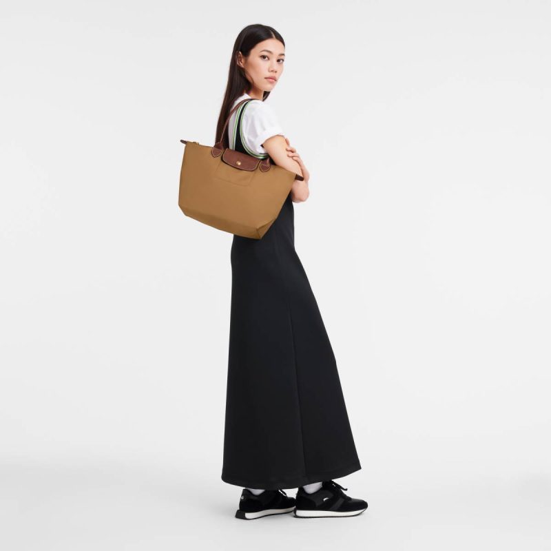 Longchamp Le Pliage Original M Tote Bag Fawn - Recycled Canvas Women Shoulder Bags Fawn