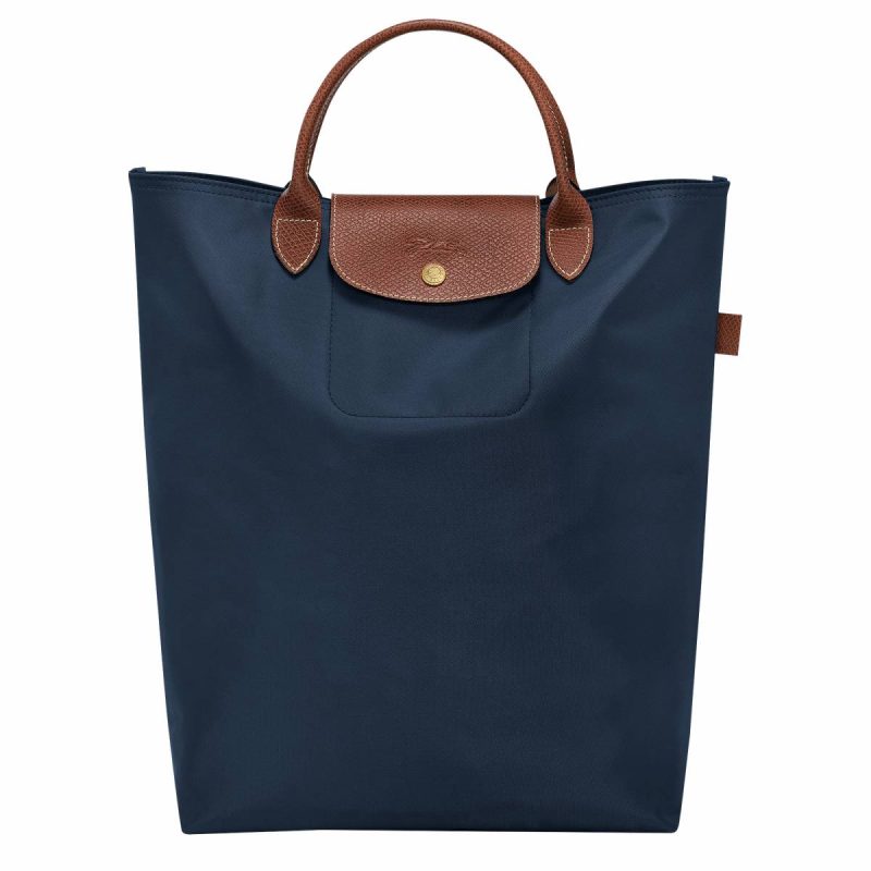 Longchamp Le Pliage Original M Tote Bag Navy - Canvas Handbags Women Navy
