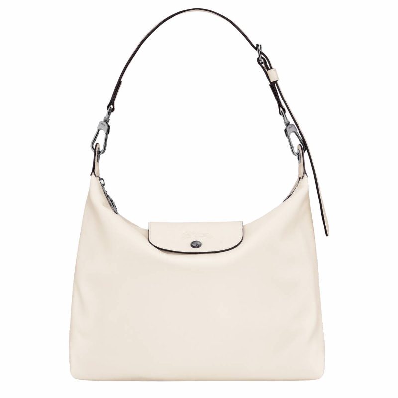 Longchamp Le Pliage Xtra M Hobo Bag Ecru - Leather Women Leather Bags Ecru