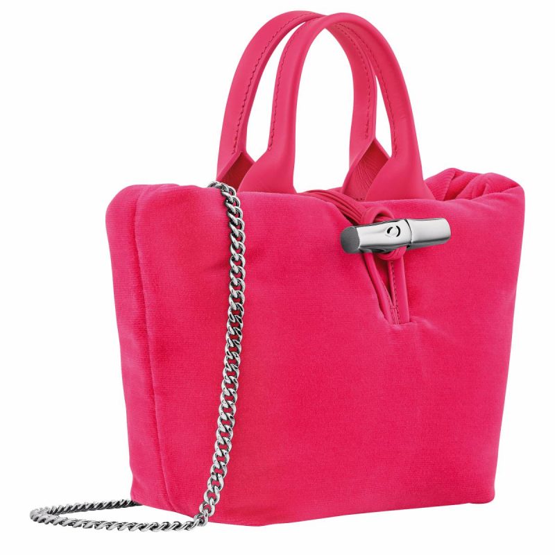Longchamp Le Roseau Xs Handbag Pink - Canvas Pink Mini Bags Women - Image 3