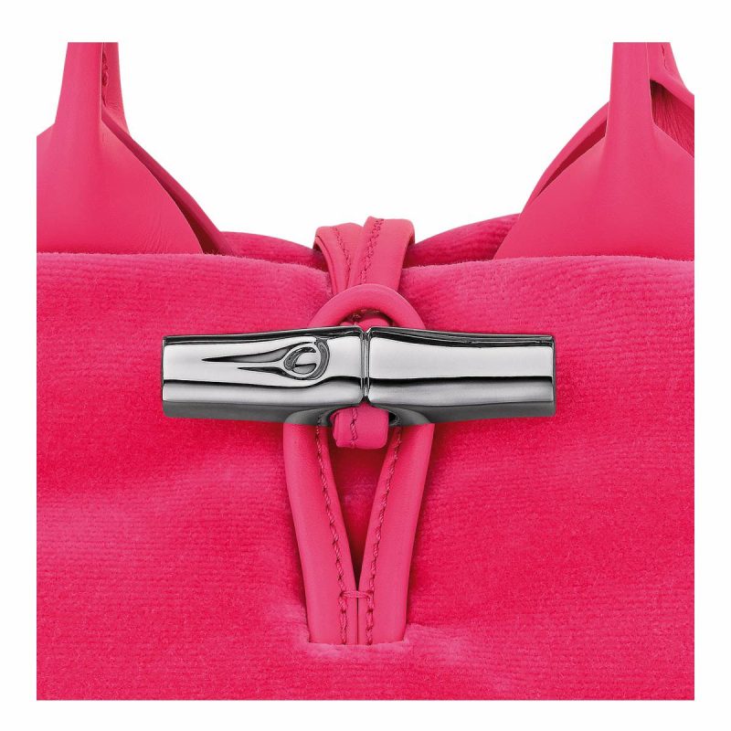 Longchamp Le Roseau Xs Handbag Pink - Canvas Pink Mini Bags Women - Image 5