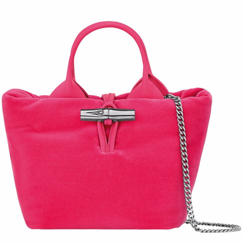 Longchamp Le Roseau Xs Handbag Pink - Canvas Pink Mini Bags Women