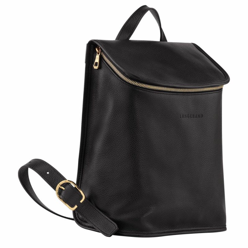 Longchamp Leather Bags Le Foulonné Backpack Black - Leather Black Women - Image 3