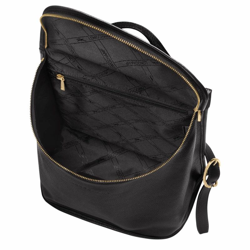 Longchamp Leather Bags Le Foulonné Backpack Black - Leather Black Women - Image 5