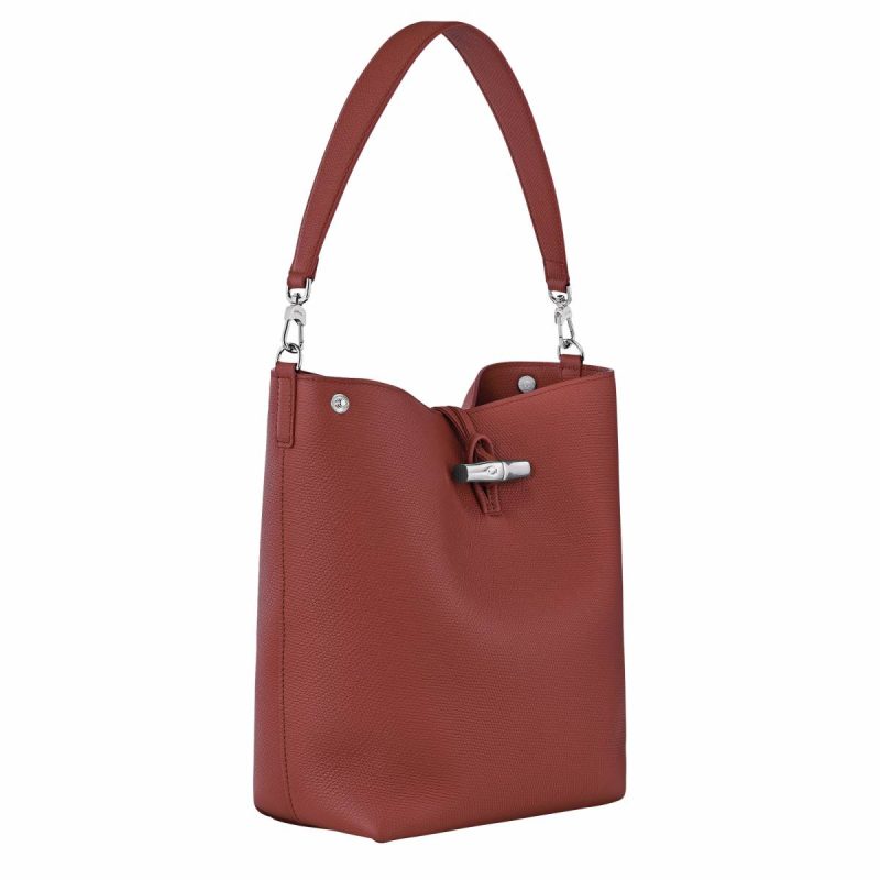 Longchamp Leather Bags Women Chestnut Le Roseau M Shoulder Bag Chestnut - Leather - Image 3