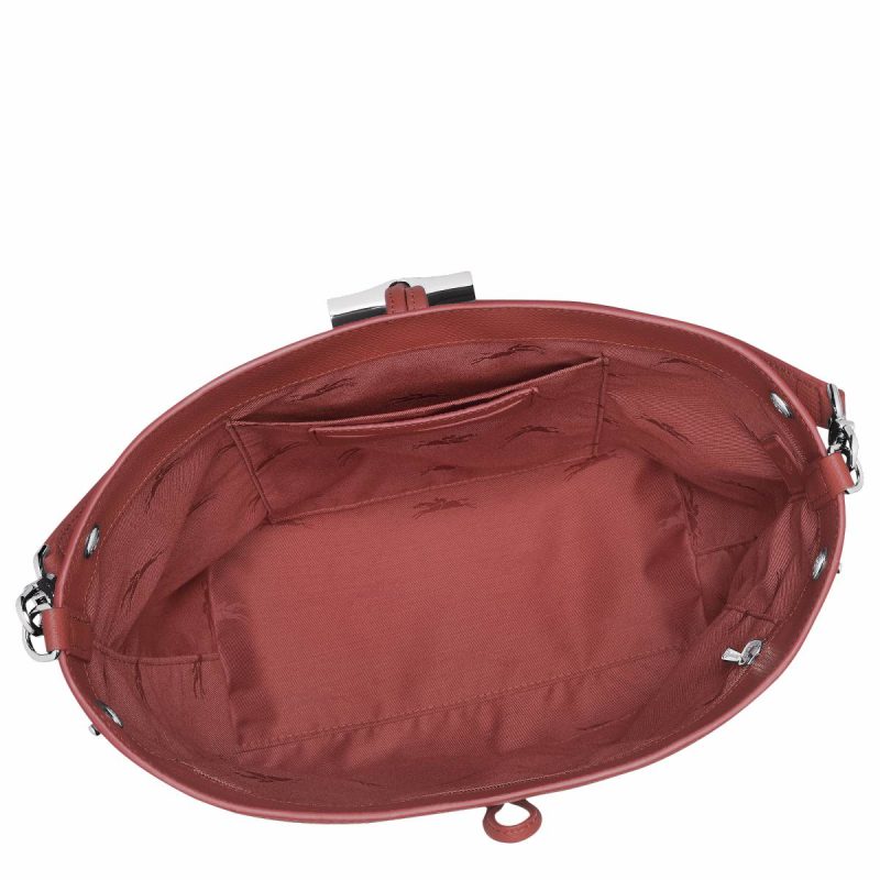 Longchamp Leather Bags Women Chestnut Le Roseau M Shoulder Bag Chestnut - Leather - Image 5