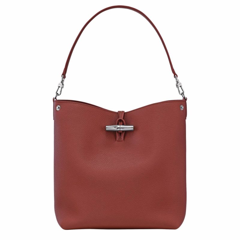 Longchamp Leather Bags Women Chestnut Le Roseau M Shoulder Bag Chestnut - Leather