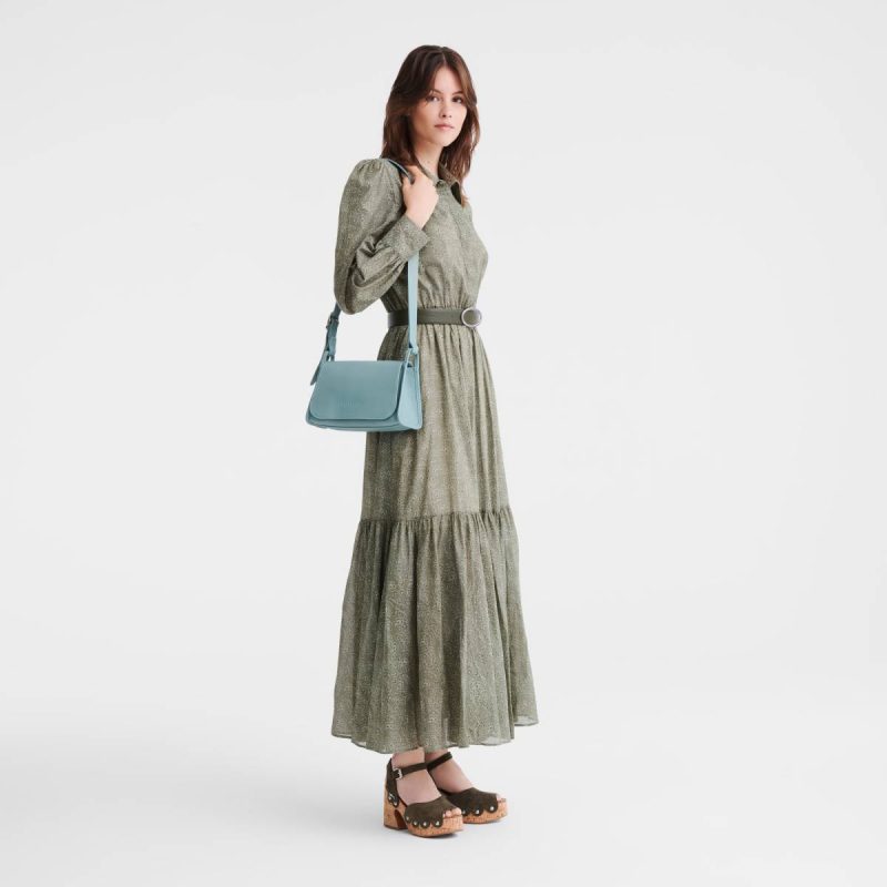 Longchamp Leather Bags Women Eucalyptus Le Foulonné M Crossbody Bag Eucalyptus - Leather - Image 2