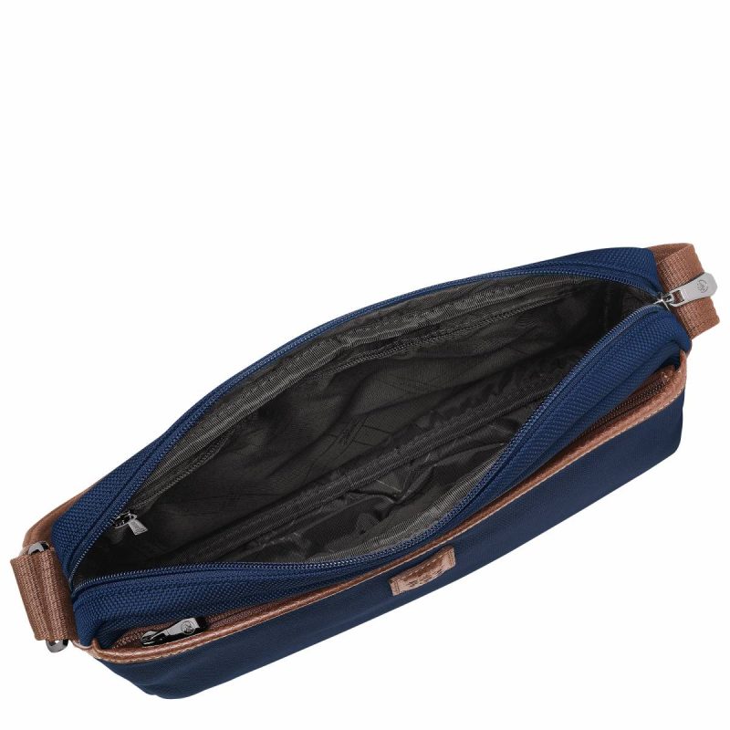 Longchamp Men Boxford M Camera Bag Blue - Recycled Canvas Crossbody Bags Blue - Image 4