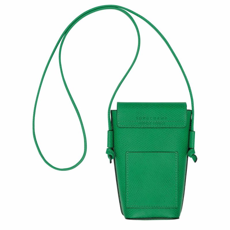 Longchamp Phone Cases Women Green Épure Phone Case With Leather Lace Green - Leather - Image 4