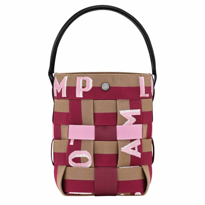 Longchamp Re-Play Xs Bucket Bag Artichoke/Beetroot - Canvas Women Mini Bags Artichoke/Beetroot - Image 4