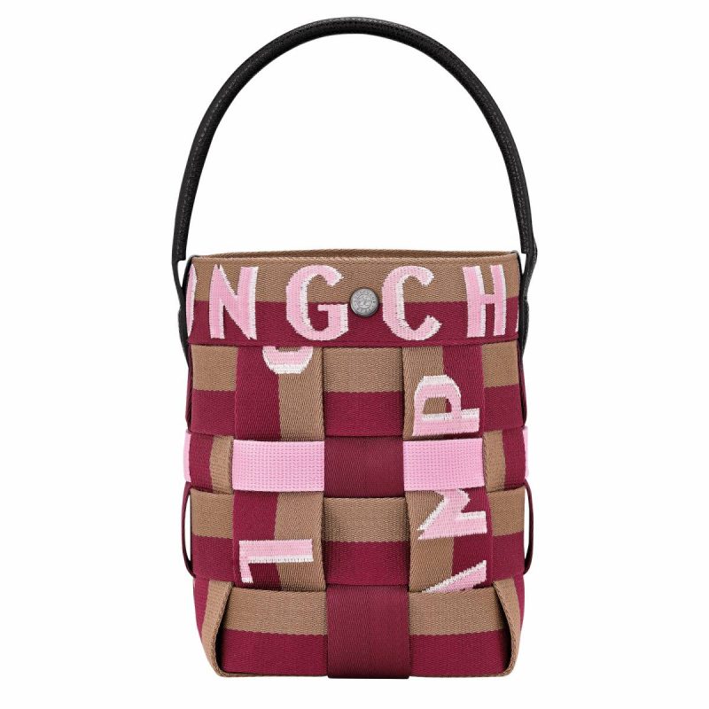 Longchamp Re-Play Xs Bucket Bag Artichoke/Beetroot - Canvas Women Mini Bags Artichoke/Beetroot