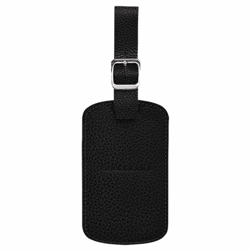 Longchamp Women Black Le Foulonné Luggage Tag Black - Leather Travel Accessories
