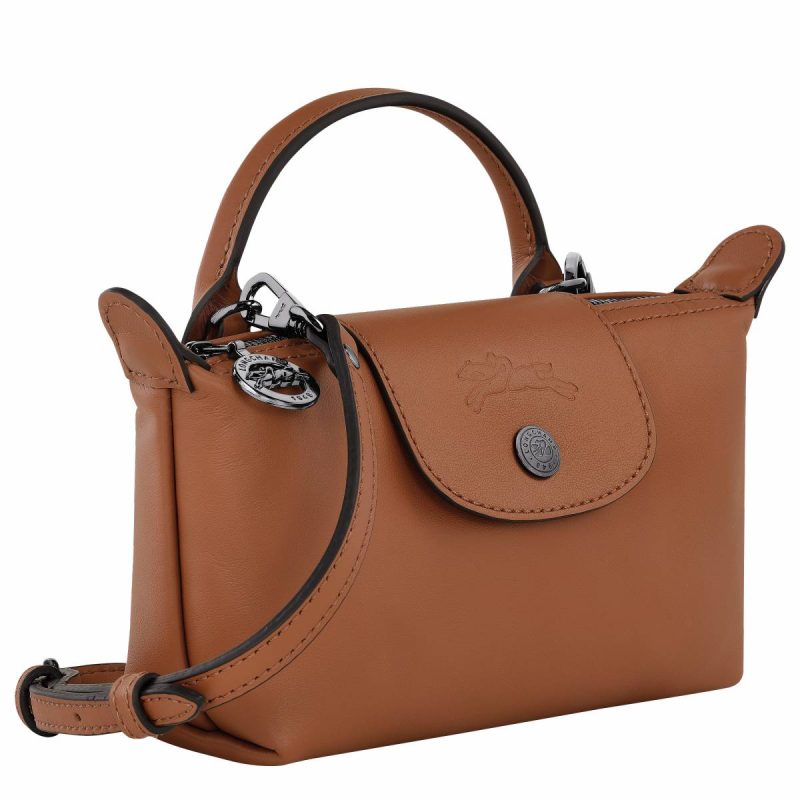Longchamp Women Cognac Le Pliage Xtra Xs Pouch Cognac - Leather Leather Bags - Image 3