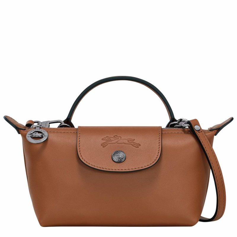 Longchamp Women Cognac Le Pliage Xtra Xs Pouch Cognac - Leather Leather Bags