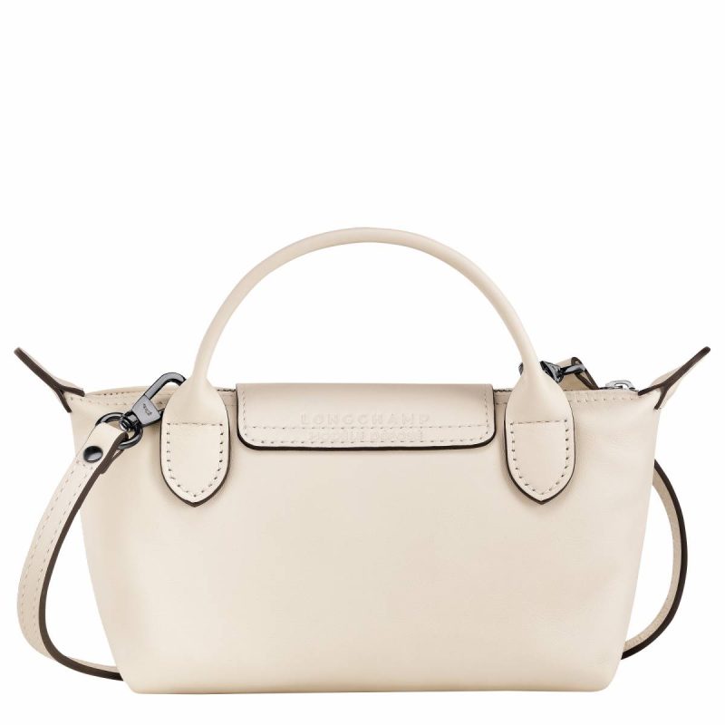 Longchamp Women Ecru Le Pliage Xtra Xs Pouch Ecru - Leather Leather Bags - Image 4