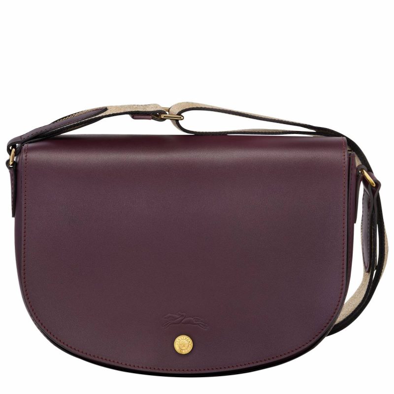 Longchamp Women Eggplant Épure M Crossbody Bag Eggplant - Leather Leather Bags