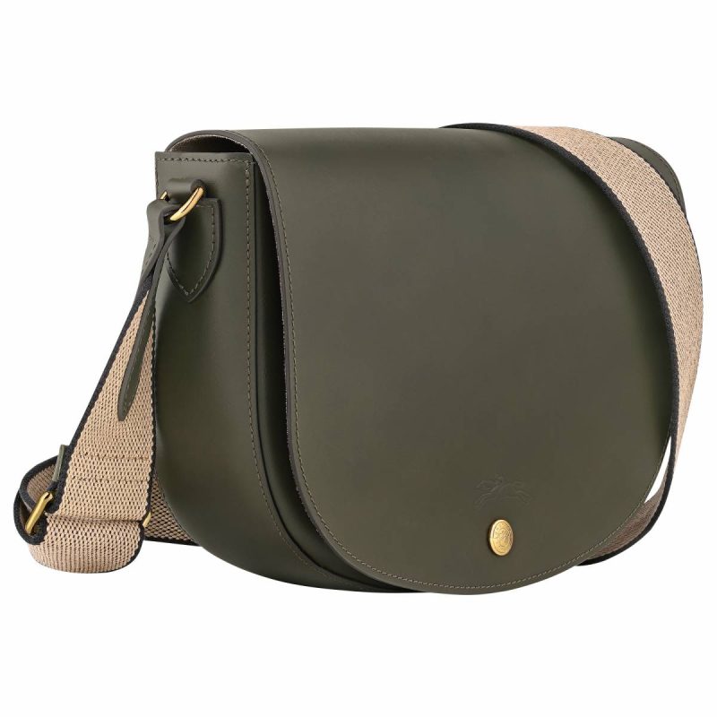 Longchamp Women Épure M Crossbody Bag Khaki - Leather Leather Bags Khaki - Image 3