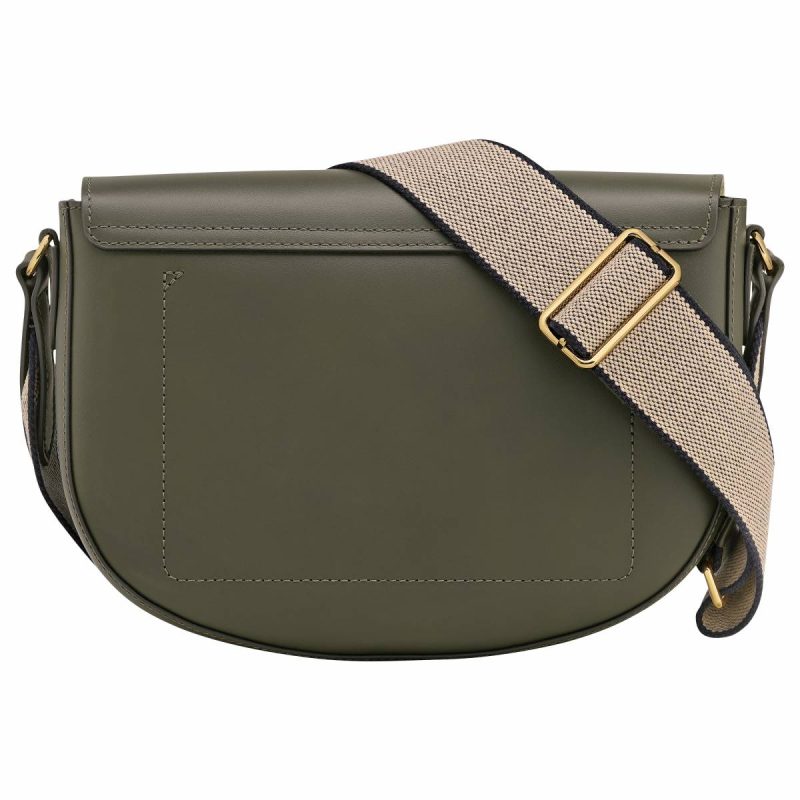 Longchamp Women Épure M Crossbody Bag Khaki - Leather Leather Bags Khaki - Image 4