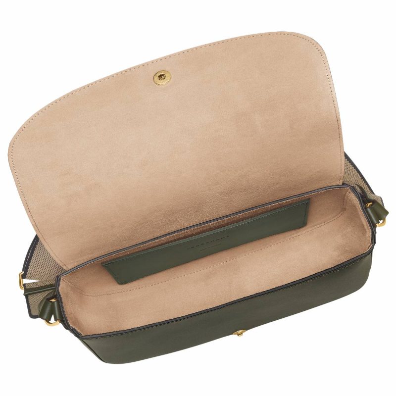 Longchamp Women Épure M Crossbody Bag Khaki - Leather Leather Bags Khaki - Image 5