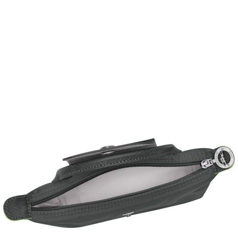 Longchamp Women Graphite Le Pliage Green Pouch With Handle Graphite - Recycled Canvas Pouches & Cases - Image 4