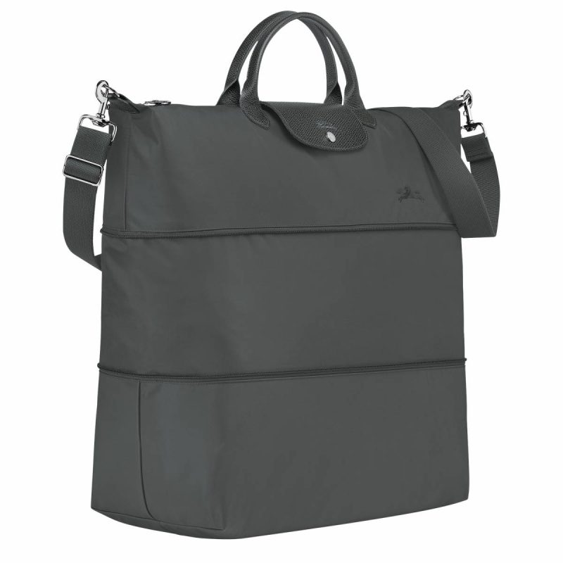 Longchamp Women Le Pliage Green Travel Bag Expandable Graphite - Recycled Canvas Travel Bags Graphite - Image 2