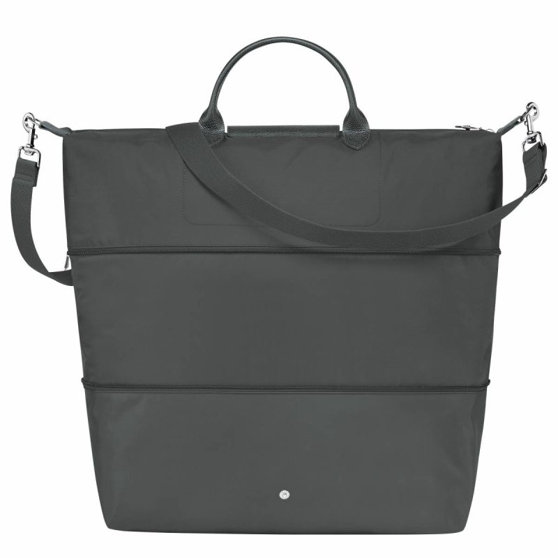 Longchamp Women Le Pliage Green Travel Bag Expandable Graphite - Recycled Canvas Travel Bags Graphite - Image 3