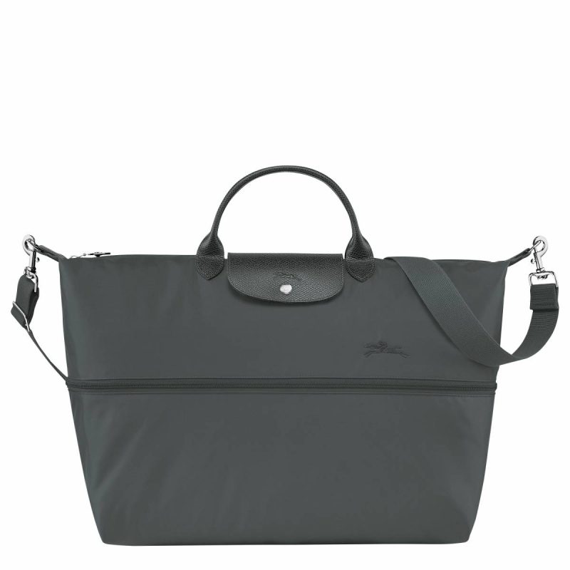Longchamp Women Le Pliage Green Travel Bag Expandable Graphite - Recycled Canvas Travel Bags Graphite - Image 4