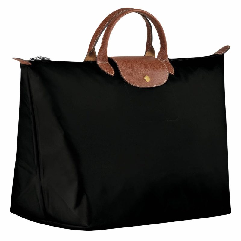 Longchamp Women Le Pliage Original L Travel Bag Black - Recycled Canvas Black Travel Bags - Image 2