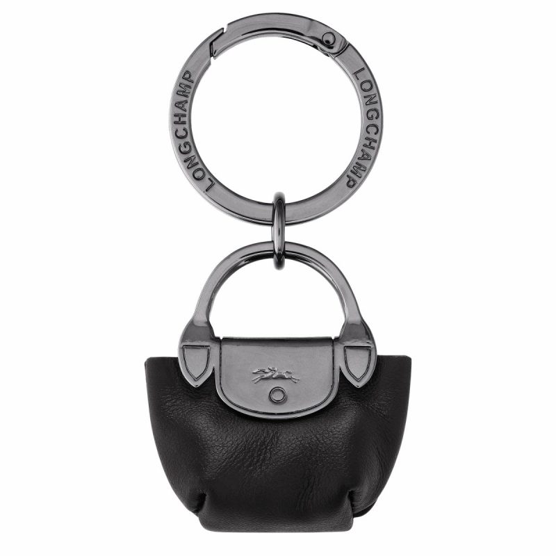 Longchamp Women Le Pliage Xtra Key Ring Black - Leather Keyrings Black