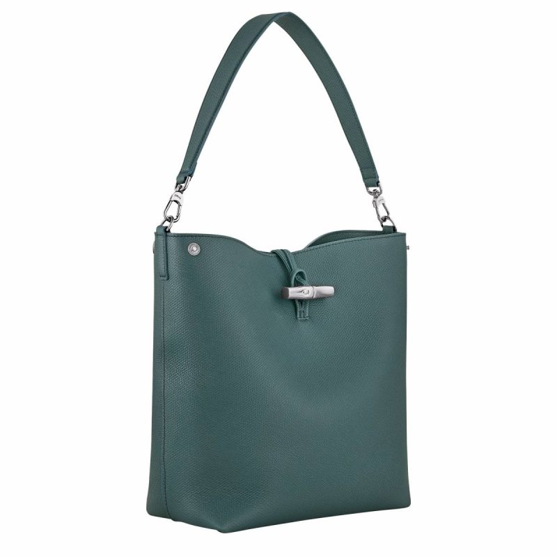 Longchamp Women Le Roseau M Shoulder Bag Cedar - Leather Leather Bags Cedar - Image 3