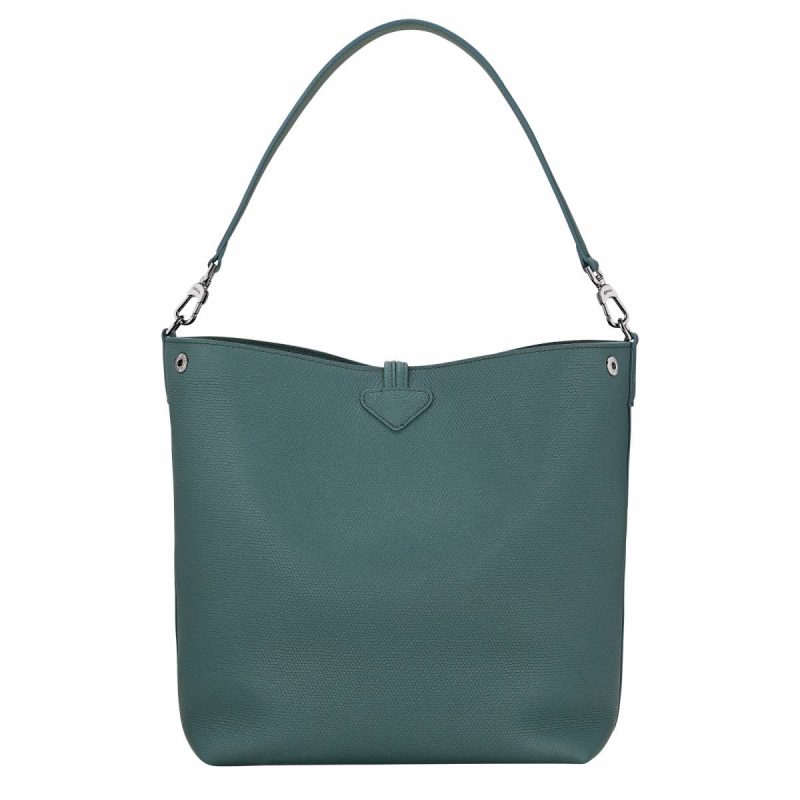 Longchamp Women Le Roseau M Shoulder Bag Cedar - Leather Leather Bags Cedar - Image 4