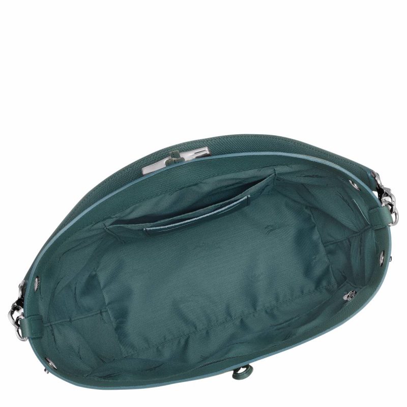 Longchamp Women Le Roseau M Shoulder Bag Cedar - Leather Leather Bags Cedar - Image 5