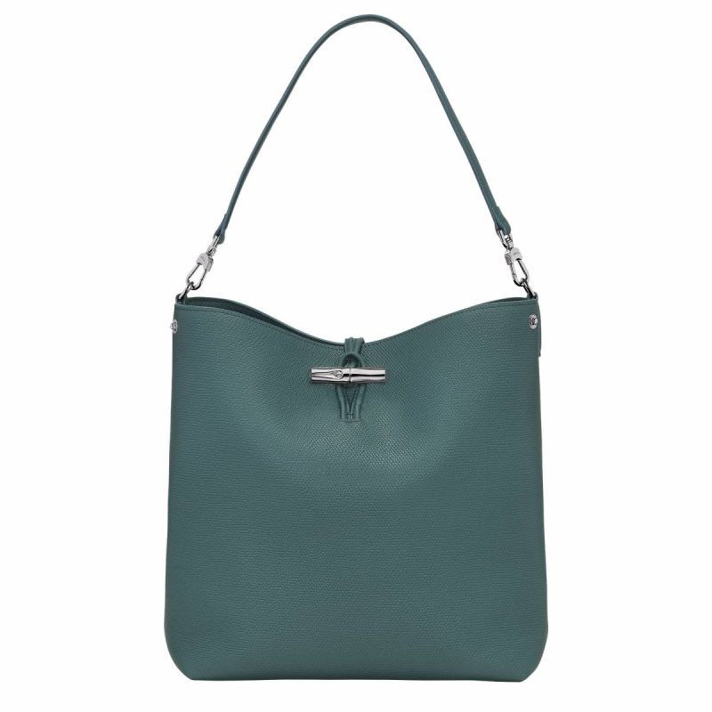 Longchamp Women Le Roseau M Shoulder Bag Cedar - Leather Leather Bags Cedar