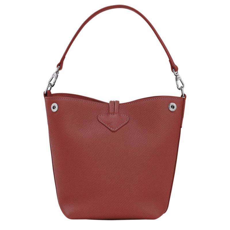 Longchamp Women Leather Bags Le Roseau Xs Bucket Bag Chestnut - Leather Chestnut - Image 4