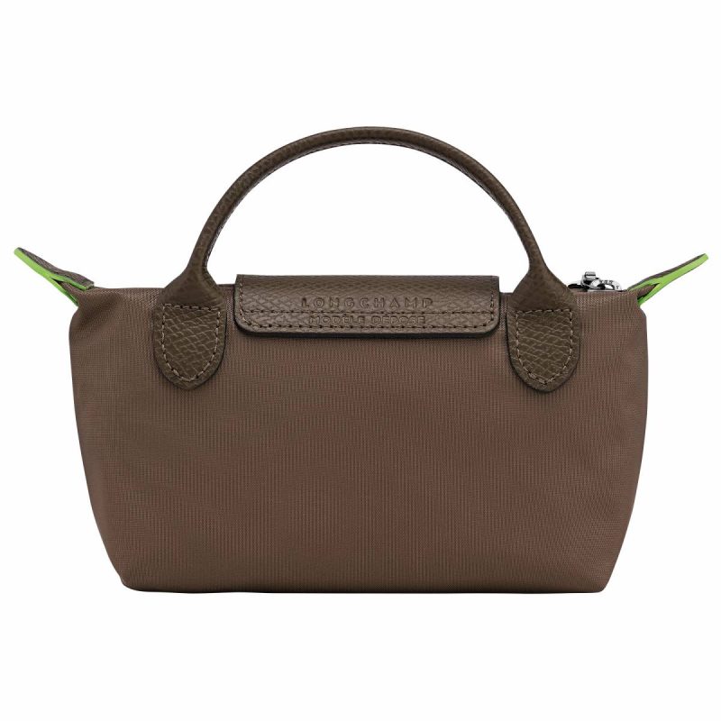 Longchamp Women Pouches & Cases Le Pliage Green Pouch With Handle Terra - Recycled Canvas Terra - Image 3