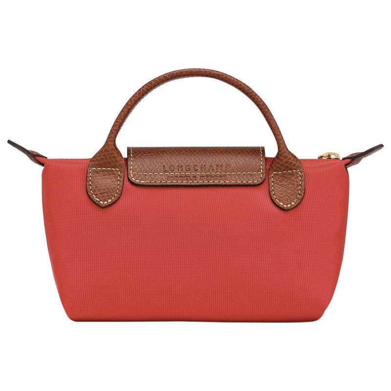 Longchamp Women Pouches & Cases Tomato Le Pliage Original Pouch With Handle Tomato - Recycled Canvas - Image 3