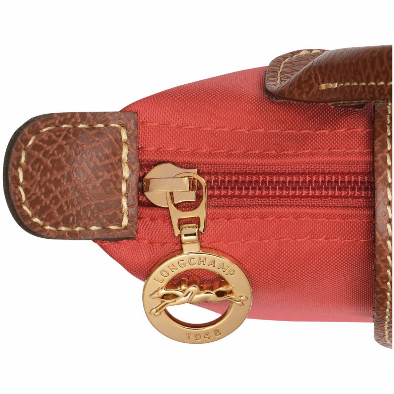 Longchamp Women Pouches & Cases Tomato Le Pliage Original Pouch With Handle Tomato - Recycled Canvas - Image 5