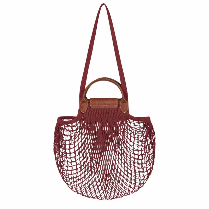 Mahogany Handbags Le Pliage Filet L Mesh Bag Mahogany - Canvas Women Longchamp - Image 4
